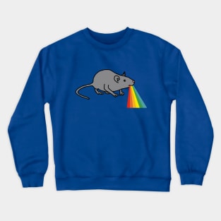 Animals with Rainbow Puke Cute Rat Crewneck Sweatshirt